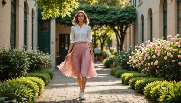 The perfect cute pleated pink skirt for a playful wardrobe